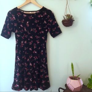 Velvet floral dress